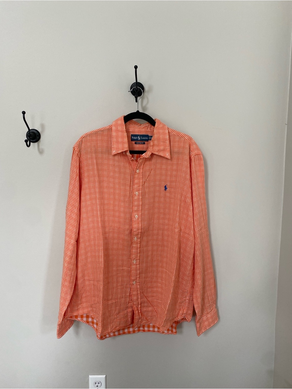 Polo by Ralph Lauren Orange Gingham Button-Down Shirt